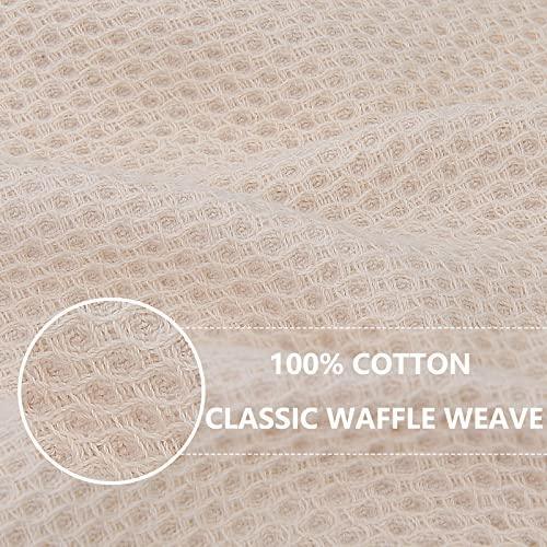 Homaxy 100% Cotton Waffle Weave Kitchen Dish Cloths, Ultra Soft Absorbent Quick Drying Dish Towels, 12x12 Inches, 6-Pack, Beige - SHOP NO2CO2