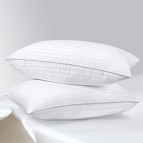 HOMELAB 2 Pack King Pillows for Sleeping - 100% Breathable Cotton, Soft Plush Down Alternative, Medium Neck Support for Side Back and Stomach Sleepers, Hotel Collection Bed Pillow Inserts, 20x36 - SHOP NO2CO2