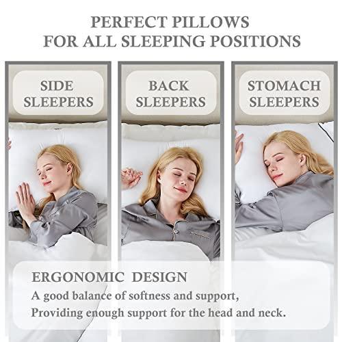 Homemate Bed Pillows for Sleeping - King Size(20"x36") Set of 2 Hotel Quality Pillows Allergy Friendly Microfiber Shell Fluffy Down Alternative Filling Pillow Suitable Back Stomach or Side Sleepers - SHOP NO2CO2