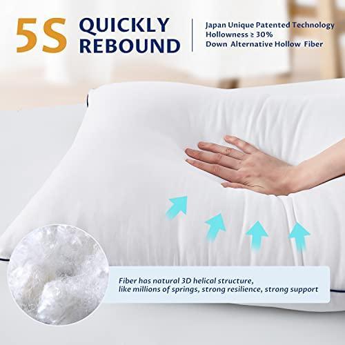 HomeMate Bed Pillows for Sleeping - Queen Size(20''x28'') Set of 2 Allergy Friendly Microfiber Shell Fluffy Down Alternative Filling Breathable Pillow Suitable Back Stomach or Side Sleepers, White - SHOP NO2CO2