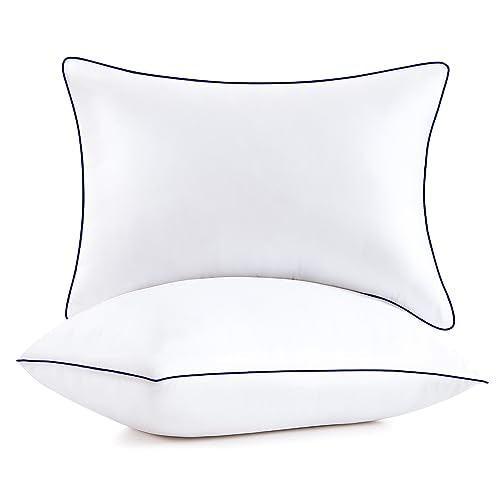 HomeMate Bed Pillows for Sleeping - Queen Size(20''x28'') Set of 2 Allergy Friendly Microfiber Shell Fluffy Down Alternative Filling Breathable Pillow Suitable Back Stomach or Side Sleepers, White - SHOP NO2CO2