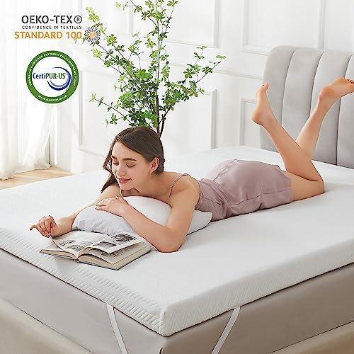 HomeMate Memory Foam Mattress Topper King - 3 Inch Gel Cooling Pad High Density Firm Topper, Soft Pressure Relieve Bed CertiPUR-US, Non-Slip Removable & Washable Cover - SHOP NO2CO2