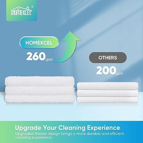 HOMEXCEL White Microfiber Cleaning Cloth, 12 Pack Premium Microfiber Towels for Cars, Lint Free, Scratch-Free, Highly Absorbent, Reusable Cleaning Rags for Car, Household, Kitchen, 11.5"X11.5" - SHOP NO2CO2