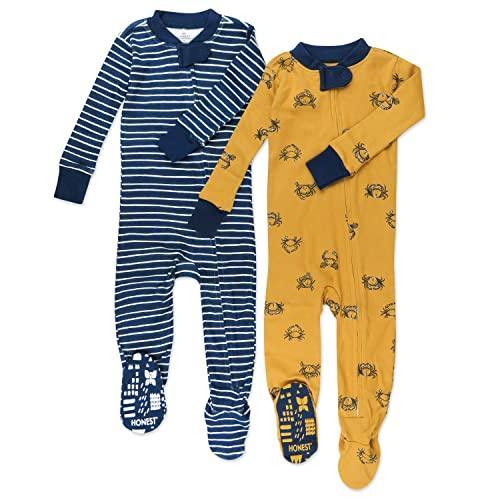 HonestBaby Non-Slip Footed Pajamas One-Piece Sleeper Jumpsuit Zip-Front 100% Organic Cotton Pjs for Baby Boys (Legacy) - SHOP NO2CO2