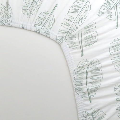 HonestBaby Organic Cotton Changing Pad Cover, Jumbo Leaf Sage, One Size - SHOP NO2CO2