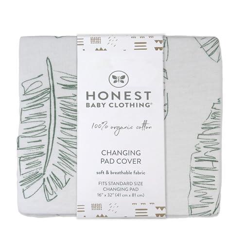 HonestBaby Organic Cotton Changing Pad Cover, Jumbo Leaf Sage, One Size - SHOP NO2CO2