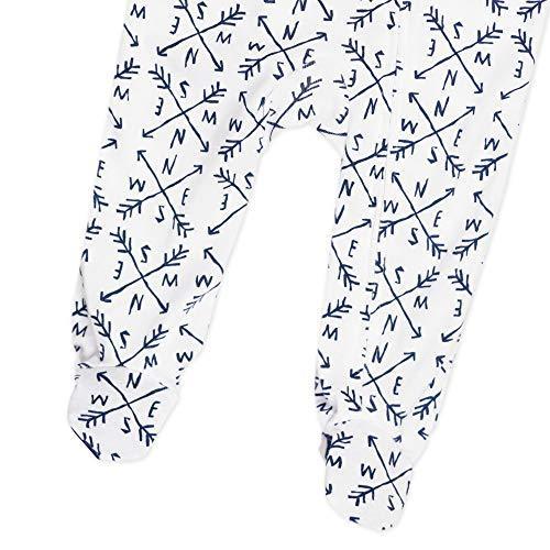 HonestBaby Sleep and Play Footed Pajamas One-Piece Sleeper Jumpsuit Zip-front PJs Organic Cotton for Baby Boys, Unisex - SHOP NO2CO2