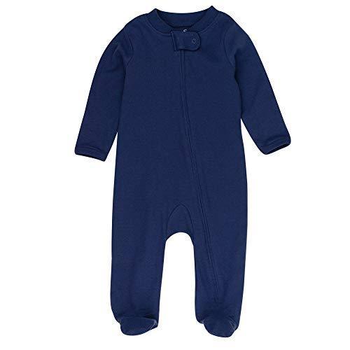 HonestBaby Sleep and Play Footed Pajamas One-Piece Sleeper Jumpsuit Zip-front PJs Organic Cotton for Baby Boys, Unisex - SHOP NO2CO2