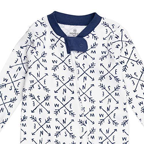 HonestBaby Sleep and Play Footed Pajamas One-Piece Sleeper Jumpsuit Zip-front PJs Organic Cotton for Baby Boys, Unisex - SHOP NO2CO2