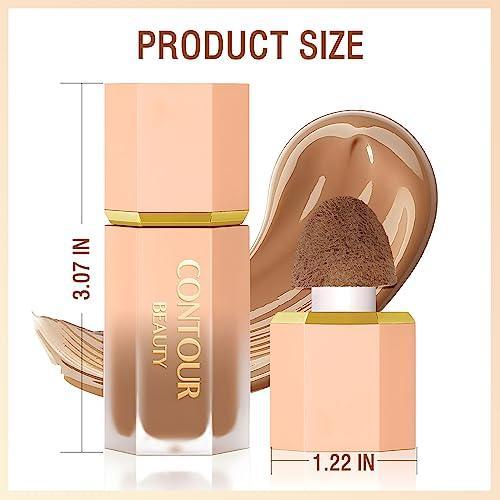 HOSAILY Liquid Contour Stick, Soft Cream Contour Makeup, Liquid Bronzer Face Concealer Matte Contouring with Cushion Applicator, Long Lasting Silky Face Contour Cream Bronzer Contouring Makeup (101) - SHOP NO2CO2