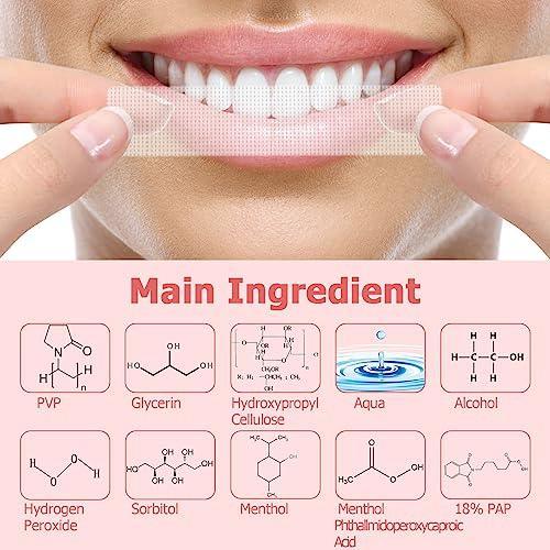 Hot Pepper Teeth Whitening Strips, 42 (21 Pairs) Professional Tooth Whitening Strip for Sensitive Teeth Whiteners, Peroxide Free Gentle and Safe Whitening Kit with 18% Pap, Watermelon Flavored - SHOP NO2CO2