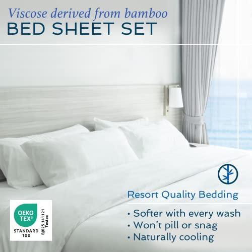 Hotel Sheets Direct 100% Viscose Derived from Bamboo Sheets California King - Cooling Luxury Bed Sheets w Deep Pocket - Silky Soft - Mellow Yellow - SHOP NO2CO2