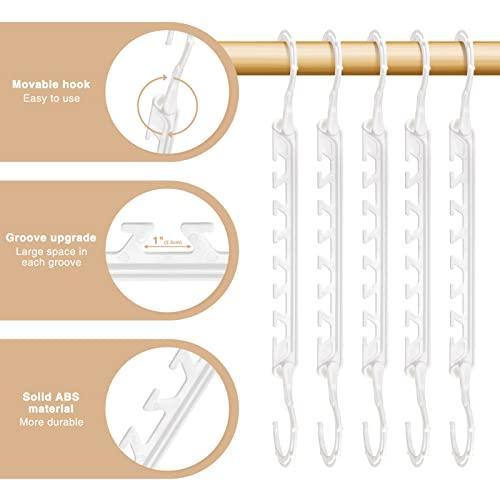 HOUSE DAY Magic Hangers Space Saving 5 Pack, Upgraded Sturdy Smart Space Saver Hangers, Ultra-Premium White Hanger Hooks Triple Closet Space, Closet Organizers and Storage, College Room Essentials - SHOP NO2CO2