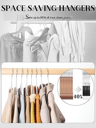 HOUSE DAY Plastic Hangers 50 Pack, Plastic Clothes Hangers Non Slip Hangers with Rubber Grip, Heavy Duty Plastic Hanger with 360º Swivel Hook, Ultra Thin Hangers Space Saving, White Hangers for Closet - SHOP NO2CO2