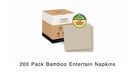 Ibambo 200 Pack Bamboo Entertain Dinner Napkins - 3-Ply Ecofriendly Disposable Napkins, 7.5x8.5 Inch Folded Bamboo Napkins for Special Events & Occasions, Large Compostable Napkins for Table & Dining - SHOP NO2CO2