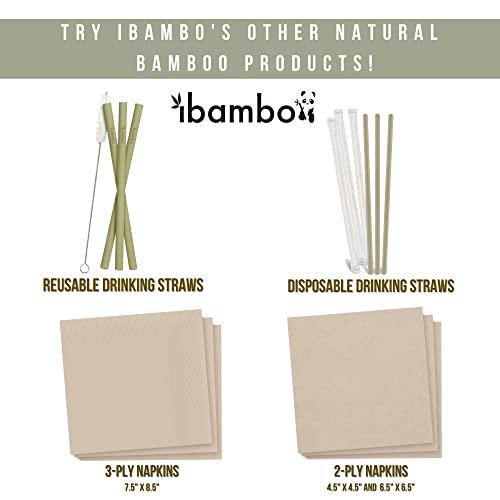 Ibambo Natural Bamboo Utensils 100 Set (50 Forks, 25 Spoons, 25 Knives) Biodegradable Cutlery, Reusable or Disposable Bamboo Cutlery, Compostable Bamboo Flatware for Weddings, Camping, Picnic, Parties - SHOP NO2CO2