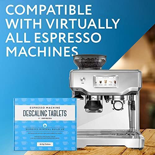 IMPRESA [20 Pack] Espresso Machine Descaler Tablets to Remove Mineral Build Up Descaling Tablets intended for Breville, Jura, Miele, and Other Espresso Makers - Descale Espresso Cleaning Tablets - SHOP NO2CO2