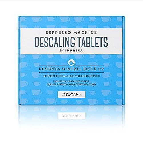 IMPRESA [20 Pack] Espresso Machine Descaler Tablets to Remove Mineral Build Up Descaling Tablets intended for Breville, Jura, Miele, and Other Espresso Makers - Descale Espresso Cleaning Tablets - SHOP NO2CO2