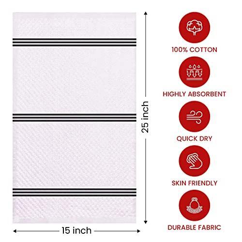 Infinitee Xclusives Premium Kitchen Towels – Pack of 6, 100% Cotton 15x25 Inches Absorbent Dish Towels - Tea Towels- Terry Kitchen Dishcloth Towels- Grey Dish Cloth for Household Cleaning - SHOP NO2CO2