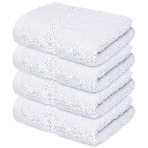 Infinitee Xclusives Premium White Washcloths Set – Pack of 4, 13x13 Inches 100% Cotton Wash Cloths for Your Body and Face Towels, Kitchen Dish Towels and Rags, Baby Washcloth - SHOP NO2CO2