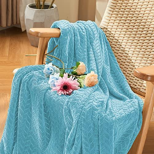 inhand Blue Throw Blanket for Couch, Super Soft Cozy Warm Blankets and Throws, Lightweight Fuzzy Twin Blanket for Sofa Bed Office,60x90 inches - SHOP NO2CO2