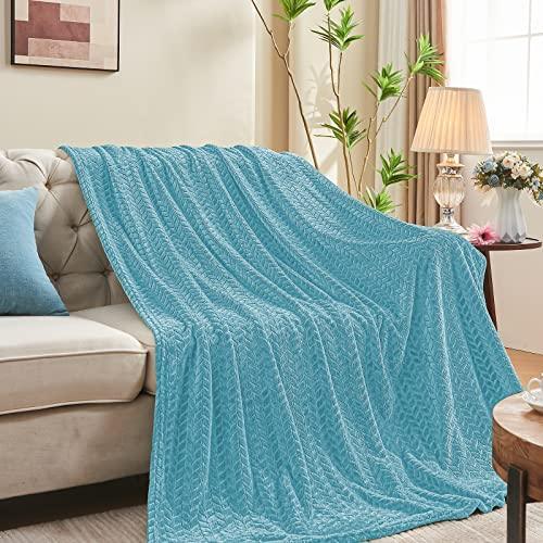 inhand Blue Throw Blanket for Couch, Super Soft Cozy Warm Blankets and Throws, Lightweight Fuzzy Twin Blanket for Sofa Bed Office,60x90 inches - SHOP NO2CO2