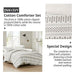 INK+IVY Luxurious Cotton-Bedding Set - Mid Century Trendy Geometric Design, All Season Cozy-Cover With Matching-Shams, Full/Queen, Rhea Jacquard Ivory/Charcoal - SHOP NO2CO2