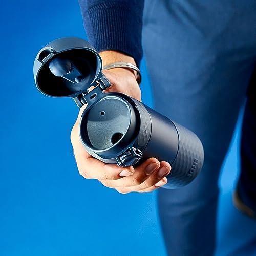 Ion8 Leakproof Coffee Travel Mug - Vacuum Insulated for Hot Drinks - 12 oz/360 ml - Ash Navy - SHOP NO2CO2