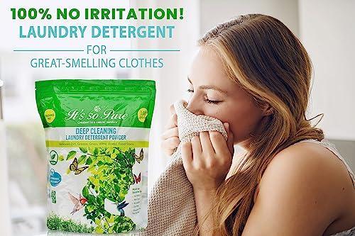 It’s So Pure All Natural Laundry Detergent Powder – Deep Cleaning, Removes Dirt, Grease, Stains – Non-toxic, Vegan, Fragrance Free Laundry for Sensitive Skin, HE Compatible (100 Loads) - SHOP NO2CO2