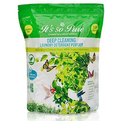 It’s So Pure All Natural Laundry Detergent Powder – Deep Cleaning, Removes Dirt, Grease, Stains – Non-toxic, Vegan, Fragrance Free Laundry for Sensitive Skin, HE Compatible (100 Loads) - SHOP NO2CO2