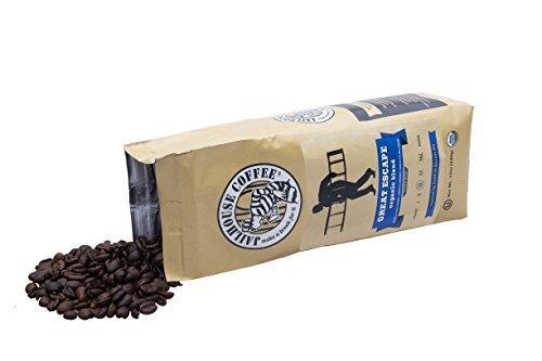 Jailhouse Coffee - Great Escape Blend, Premium Medium Roast, Whole Bean (12 oz.) - Dreamy Mix of Light and Dark Roast Beans - Organic, Non-GMO, Kosher - Percolator, Drip, French-press, or Cold Brew - SHOP NO2CO2