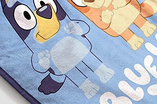 Jay Franco Bluey Again Throw Blanket - Measures 46 x 60 inches, Kids Bedding - Fade Resistant Super Soft Fleece (Official Bluey Product) - SHOP NO2CO2