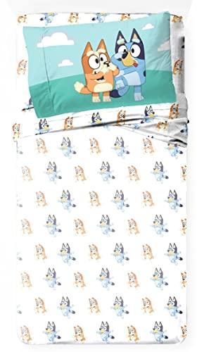 Jay Franco Bluey & Bingo Toddler Size Sheet Set - 3 Piece Set Super Soft and Cozy Kid’s Bedding - Fade Resistant Microfiber Sheets (Official Bluey Product) - SHOP NO2CO2