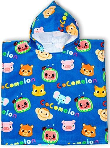 Jay Franco CoComelon Melon Bath/Pool/Beach Hooded Poncho - Super Soft & Absorbent Cotton Towel, Measures 28 x 28 Inches (Official CoComelon Product) - SHOP NO2CO2