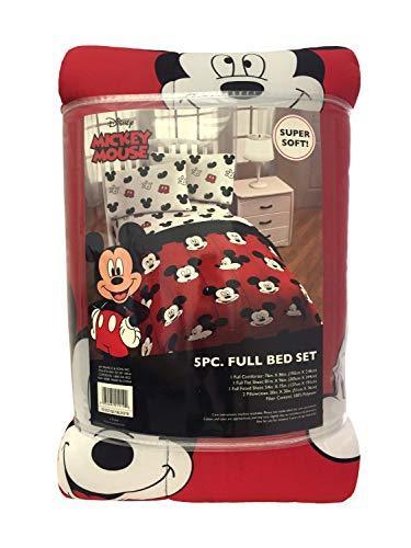 Jay Franco Disney Mickey Mouse Cute Faces 5 Piece Full Bed Set - Includes Comforter & Sheet Set - Super Soft Fade Resistant Polyester - (Official Disney Product) - SHOP NO2CO2