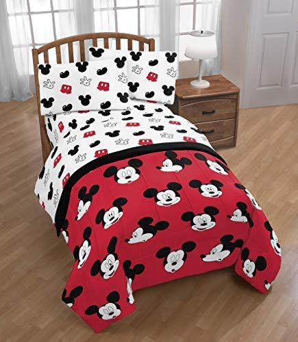 Jay Franco Disney Mickey Mouse Cute Faces 5 Piece Full Bed Set - Includes Comforter & Sheet Set - Super Soft Fade Resistant Polyester - (Official Disney Product) - SHOP NO2CO2