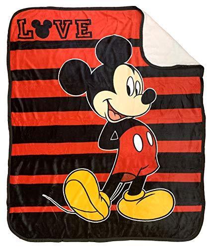 Jay Franco Disney Mickey Mouse Love Sherpa Throw Blanket - Measures 50 x 60 inches, Kids Bedding - Fade Resistant Super Soft - (Official Disney Product) - SHOP NO2CO2