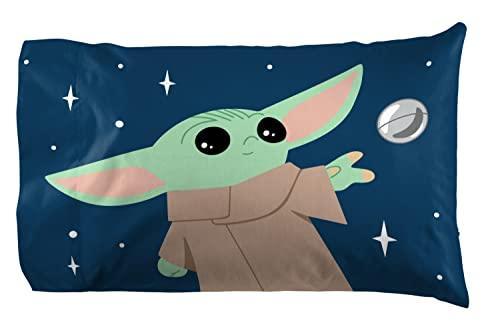 Jay Franco Star Wars The Mandalorian Hello Grogu Queen Size Sheet Set - 4 Piece Set Super Soft and Cozy Kid’s Bedding - Fade Resistant Microfiber Sheets (Official Star Wars Product) - SHOP NO2CO2