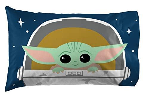 Jay Franco Star Wars The Mandalorian Hello Grogu Queen Size Sheet Set - 4 Piece Set Super Soft and Cozy Kid’s Bedding - Fade Resistant Microfiber Sheets (Official Star Wars Product) - SHOP NO2CO2