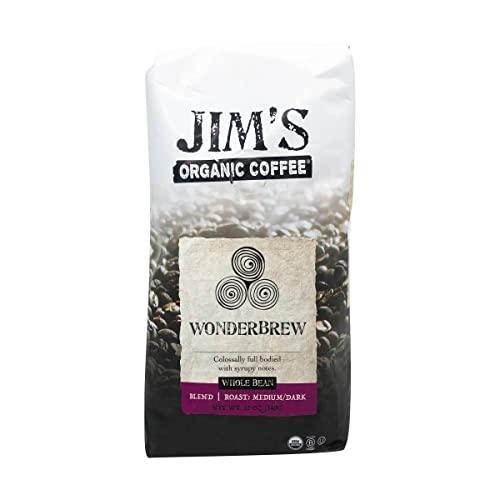 Jim’s Organic Coffee – Wonderbrew Blend – Medium/Dark Roast, Whole Bean, 12 oz Bag - SHOP NO2CO2