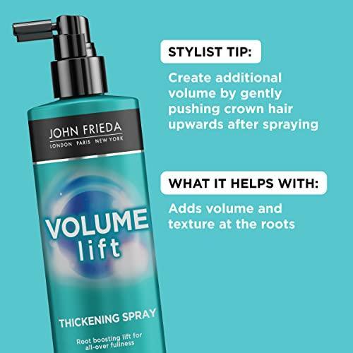 John Frieda Volume Lift Thickening Spray for Natural Fullness, 6 Ounces, Fine or Flat Hair Root Booster Spray with Air-Silk Technology - SHOP NO2CO2