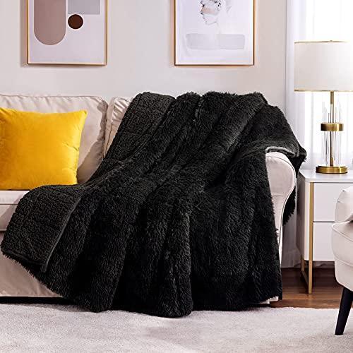 joybest Faux Fur Weighted Blanket Oeko-Tex Standard 100 Certified Sherpa Fleece 15 Pounds 60x80 Inches Queen Size Heavy Weighted Blanket with Premium Glass Beads, Grey - SHOP NO2CO2