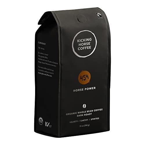 Kicking Horse Coffee, 454 Horse Power, Dark Roast, Whole Bean, 10 oz - Certified Organic, Fairtrade, Kosher Coffee - SHOP NO2CO2