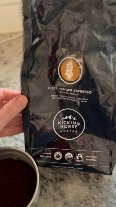 Kicking Horse Coffee, Cliff Hanger Espresso, Medium Roast, Whole Bean, 2.2 Pound - Certified Organic, Fairtrade, 35.2 Ounce - SHOP NO2CO2