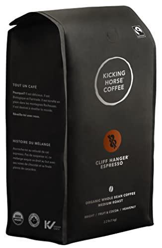 Kicking Horse Coffee, Cliff Hanger Espresso, Medium Roast, Whole Bean, 2.2 Pound - Certified Organic, Fairtrade, 35.2 Ounce - SHOP NO2CO2