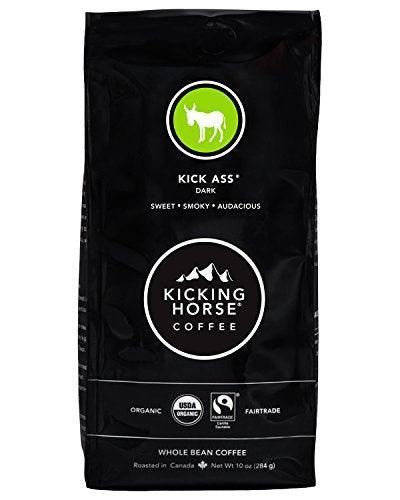 Kicking Horse Coffee, Kick Ass, Dark Roast, Whole Bean, 10 oz & Three Sisters, Medium Roast, Ground, 10 Oz - Certified Organic, Fairtrade, Kosher Coffee - SHOP NO2CO2