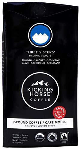 Kicking Horse Coffee, Kick Ass, Dark Roast, Whole Bean, 10 oz & Three Sisters, Medium Roast, Ground, 10 Oz - Certified Organic, Fairtrade, Kosher Coffee - SHOP NO2CO2