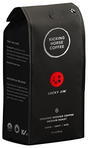 Kicking Horse Coffee Lucky Jim, Medium Roast, Ground, 284 g - Certified Organic, Fairtrade, Kosher Coffee, 284 Grams - SHOP NO2CO2