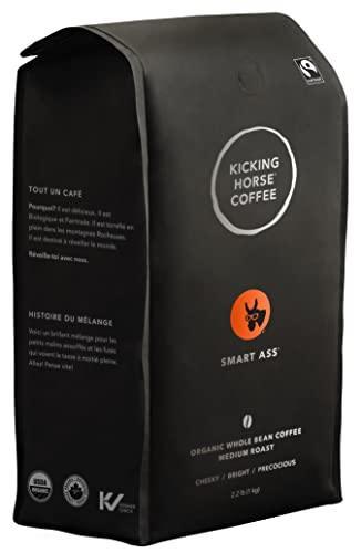 Kicking Horse Coffee, Smart Ass, Medium Roast, Whole Bean, 2.2 Pound - Certified Organic, Fairtrade, Kosher Coffee - SHOP NO2CO2