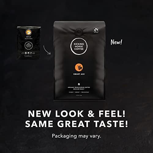 Kicking Horse Coffee, Smart Ass, Medium Roast, Whole Bean, 2.2 Pound - Certified Organic, Fairtrade, Kosher Coffee - SHOP NO2CO2